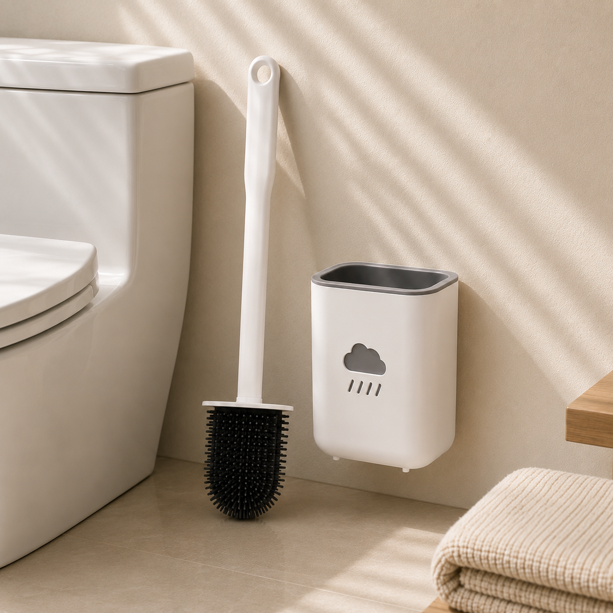 Wall-Mounted Silicone Toilet Brush